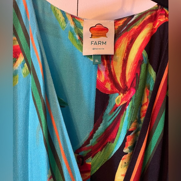 Farm Rio Mixed Banana Long Wrap Dress - Picture 3 of 3